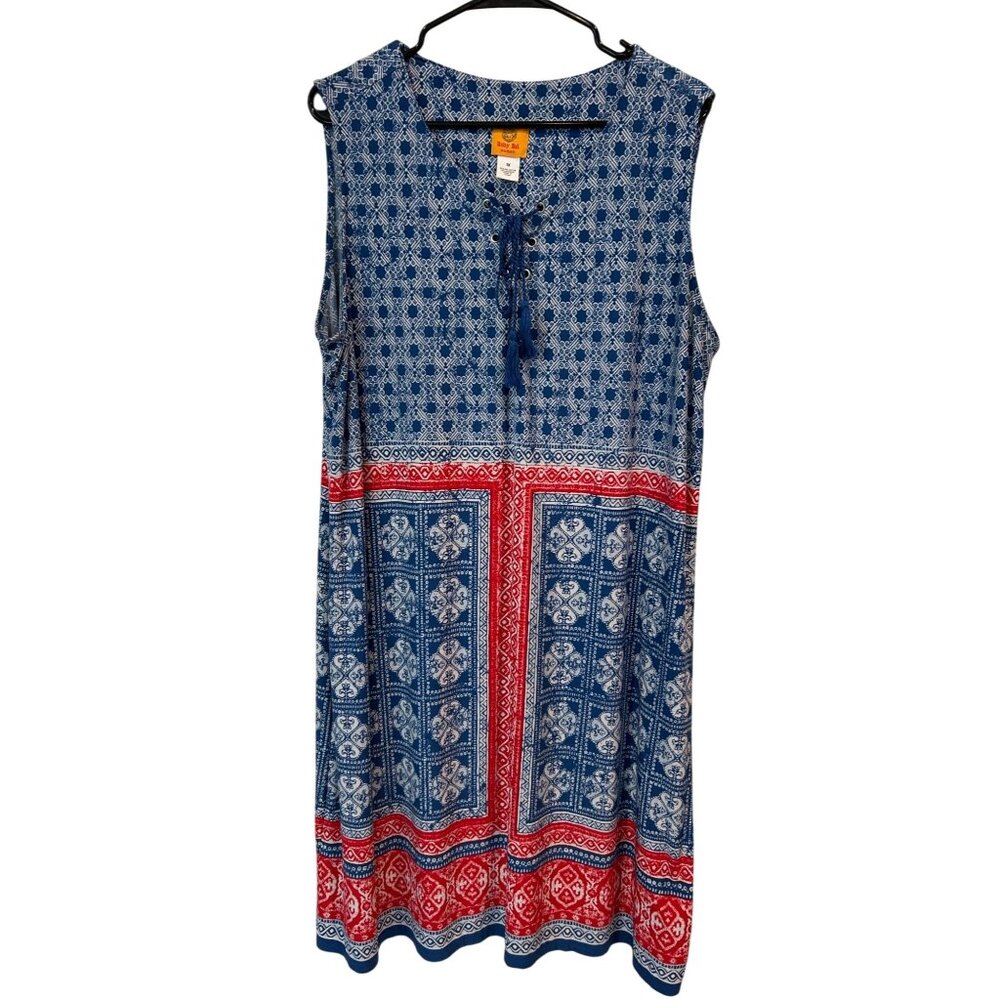 Ruby Rd. Women Red White Blue Sleeveless Dress - Size 1X Plus